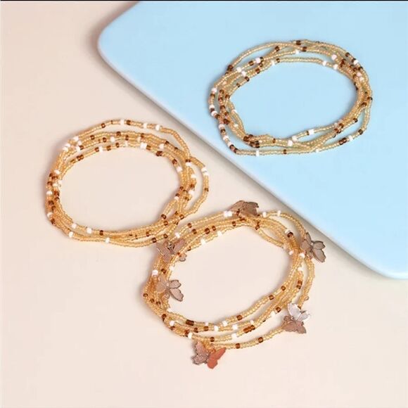 New butterfly beach set multiple uses as anklet, as braclet or necklace - Picture 2 of 10